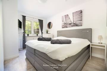 Ferienwohnung für 4 Personen, mit Pool und Whirlpool sowie Garten und Sauna, mit Haustier an der Kieler Bucht