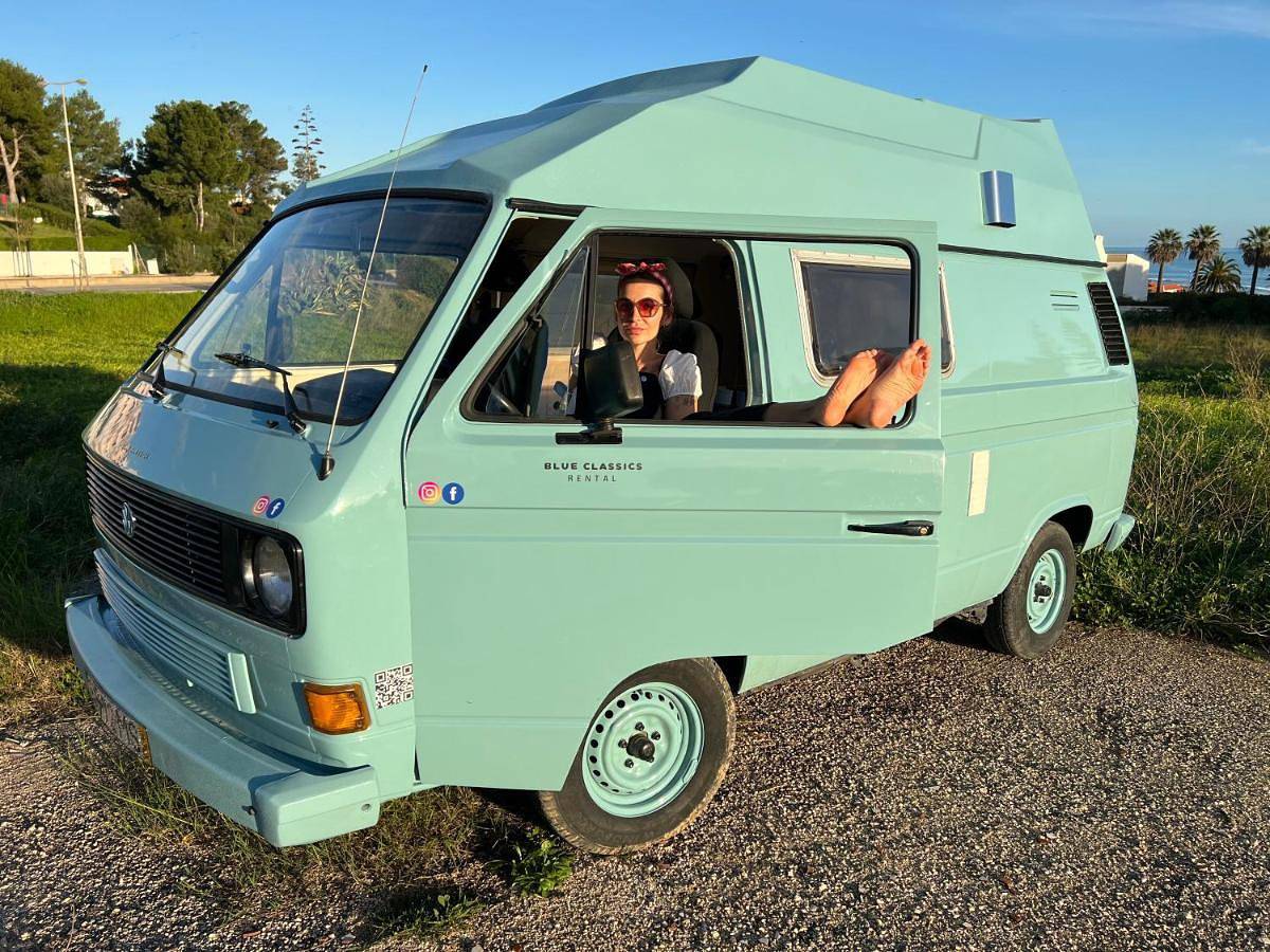 Rent a Vw T3 Camper Van with Blue Classics in Praia da Rocha, Portimão