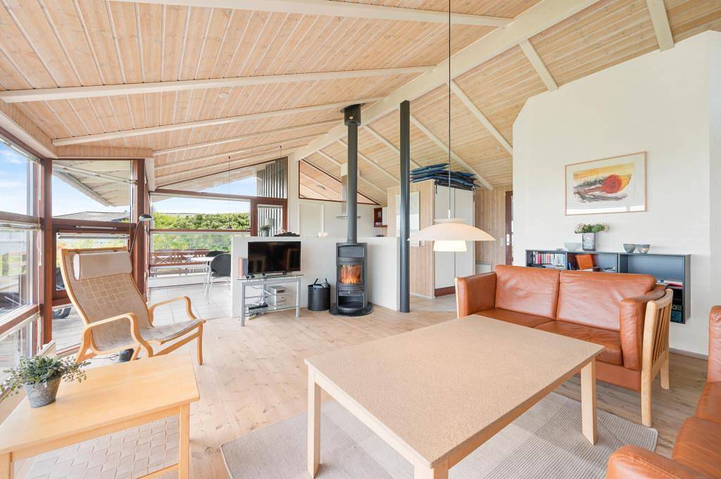 Ferienhaus mit Fjordblick und großer Terrasse in Skodbjerge, Hvide Sande