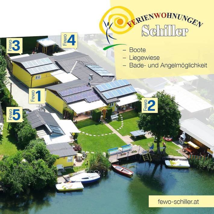 Ferienwohnung für 5 Personen, mit Terrasse und Garten sowie Pool und Seeblick in Villach