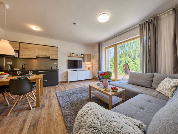 Ferienwohnung für 4 Personen, mit Terrasse und Garten sowie Ausblick in Pec pod Sněžkou