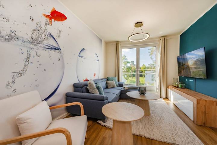 Ganze Wohnung, Ferienwohnung Goldfisch mit Terrasse, Sauna & Freizeiztbereich in Zirchow, Usedom