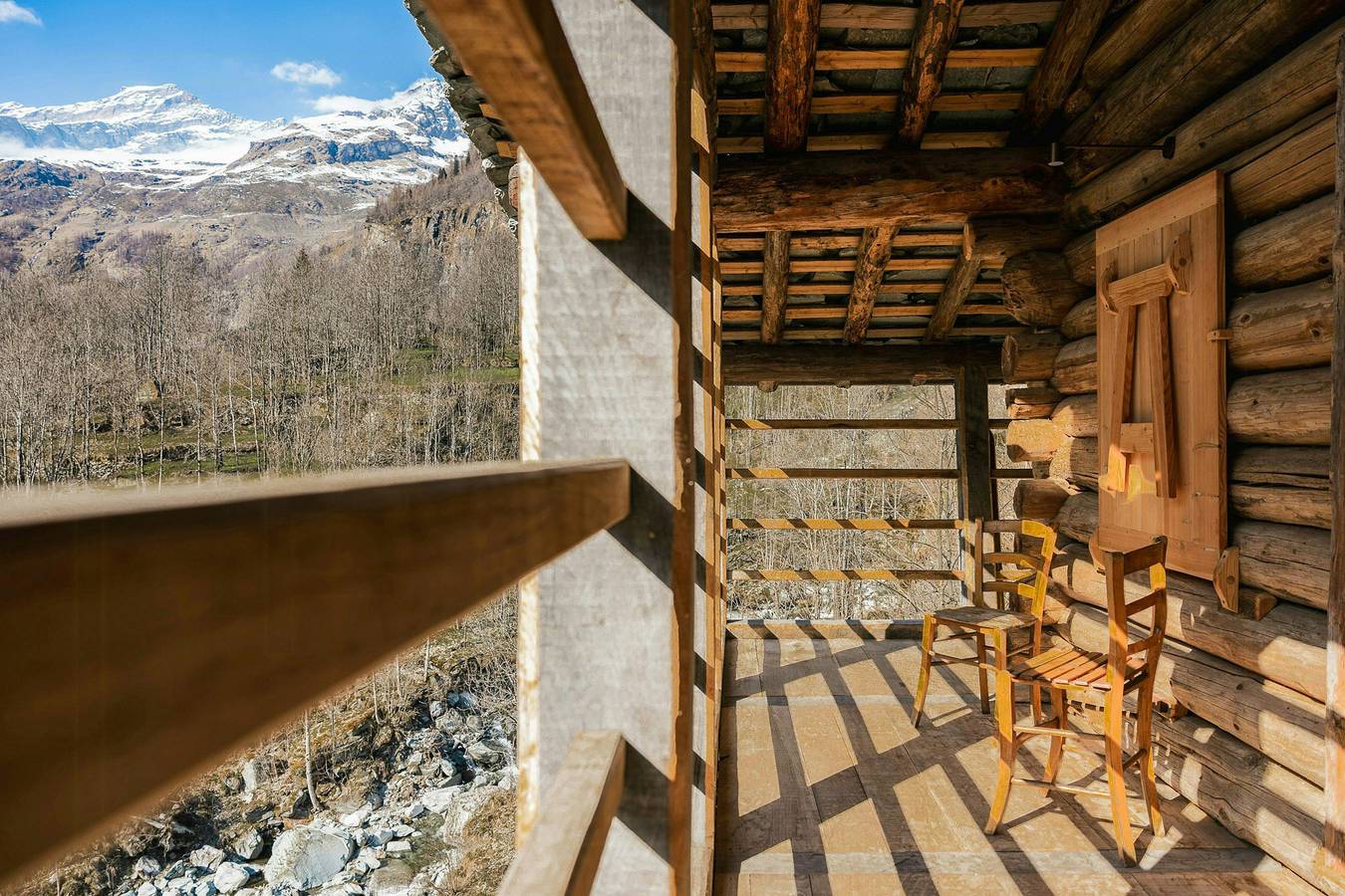 Baita Walser con Spa in roccia e vista Monte Rosa in Alagna Valsesia, Alpi Pennine