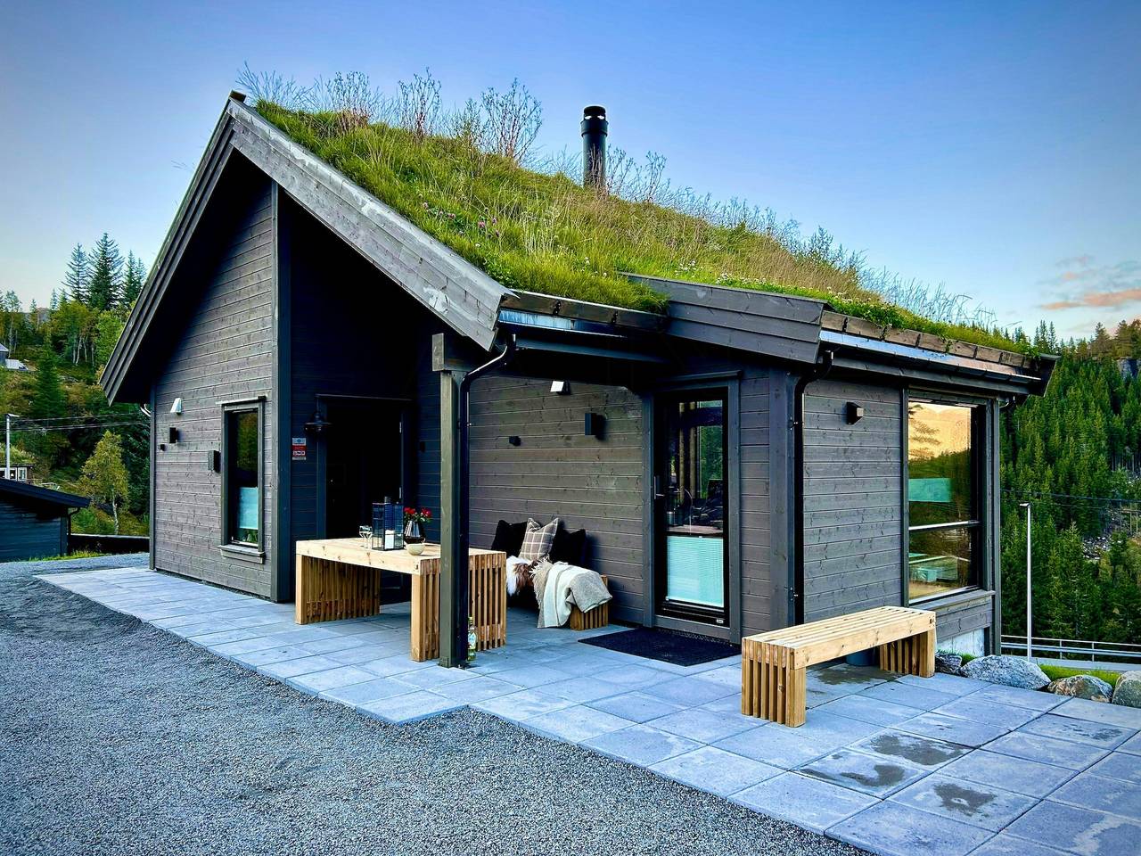 Moderne Hütte zwischen zwei Skiliften in Sirdal in Sinnes, Sirdal