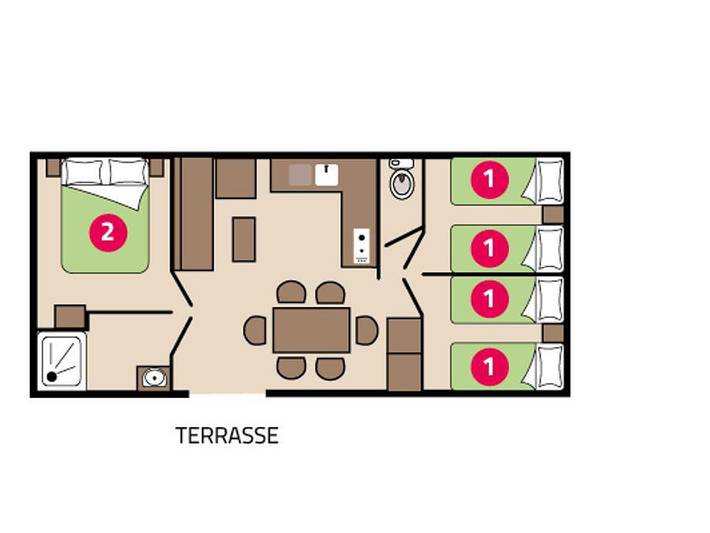 Camping Les Peupliers - Mobilheim 6 personen - Familie Clim 6 Personen in La Flotte, Ile de Re