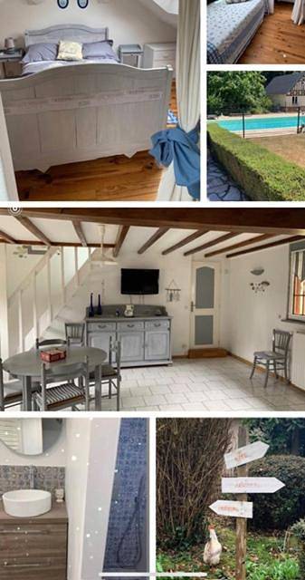 Gîte pour 2 personnes, avec Terrasse ainsi que Piscine et Vue dans Graimbouville