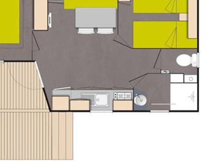 Flower Camping La Rivière - Mobilheim 4 personen - Lodgia Komfort 27m² in Saint-Maime, Regionaler Naturpark Luberon