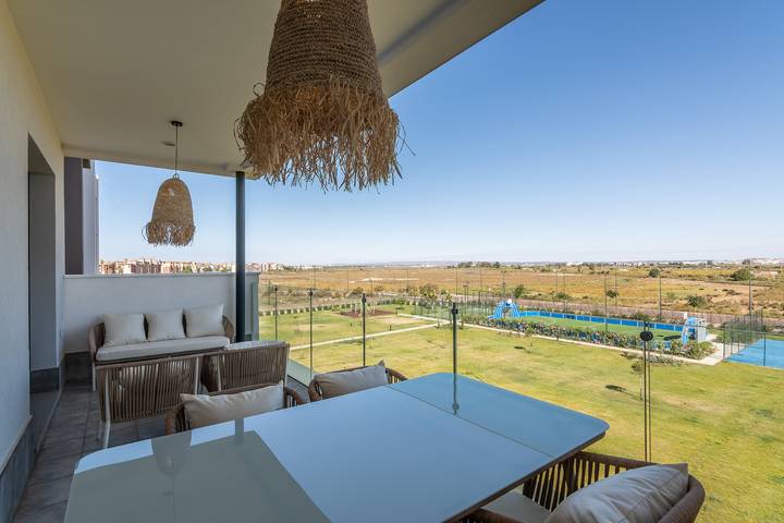 Apartamento de férias para 4 pessoas, com varanda e jardim, adaptado a crianças em Ayamonte