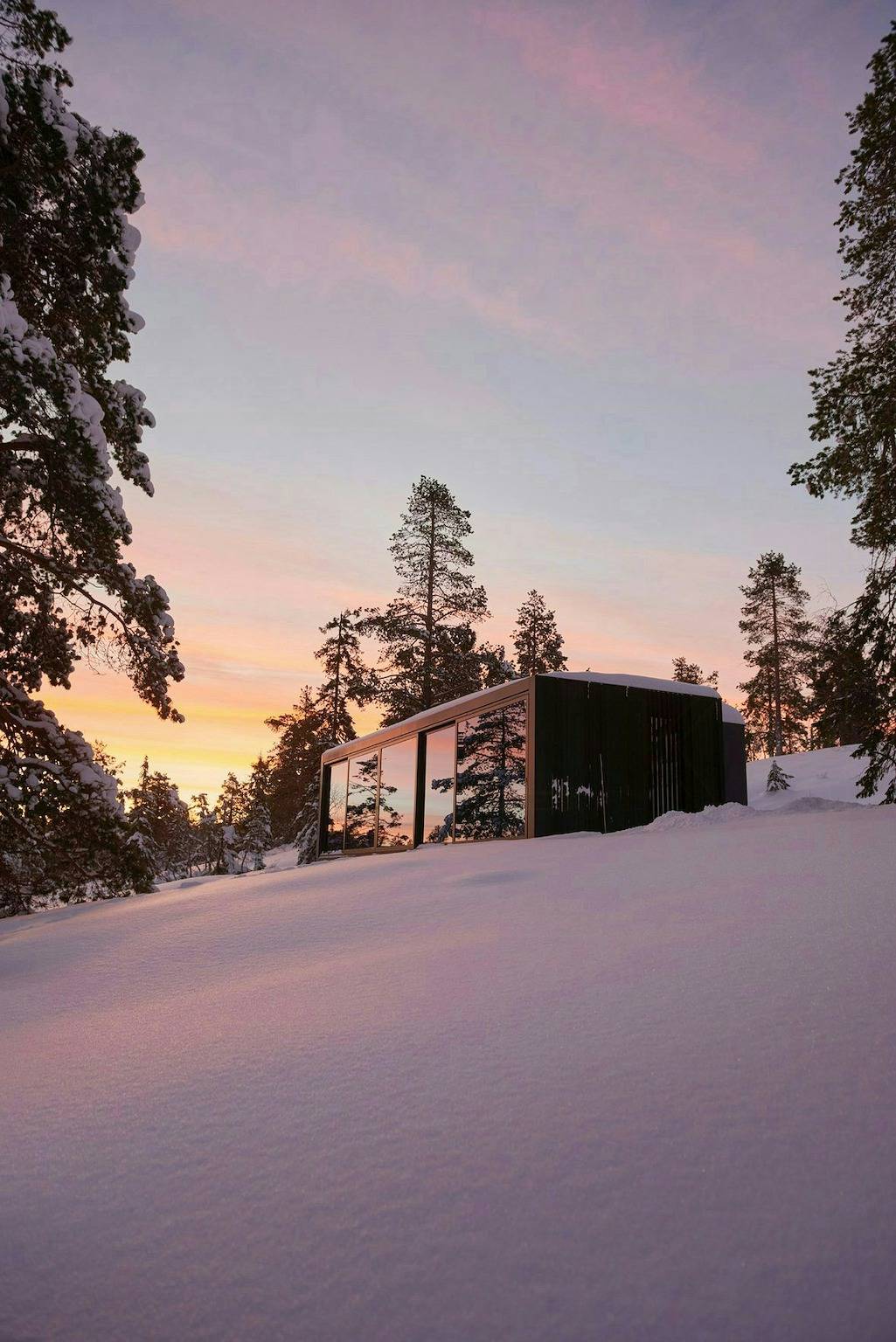Moderne Hütte an den Langlaufloipen auf Blefjell in Flesberg
