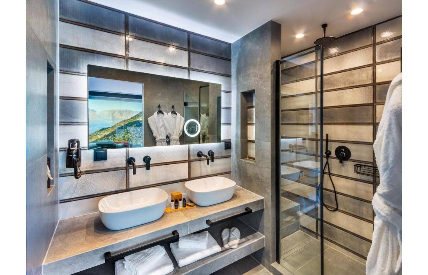 Hel lägenhet, Apartment "Desun Suites Blue" with Sea View, Balcony, Garden and Wi-Fi in Rachi, Grekland