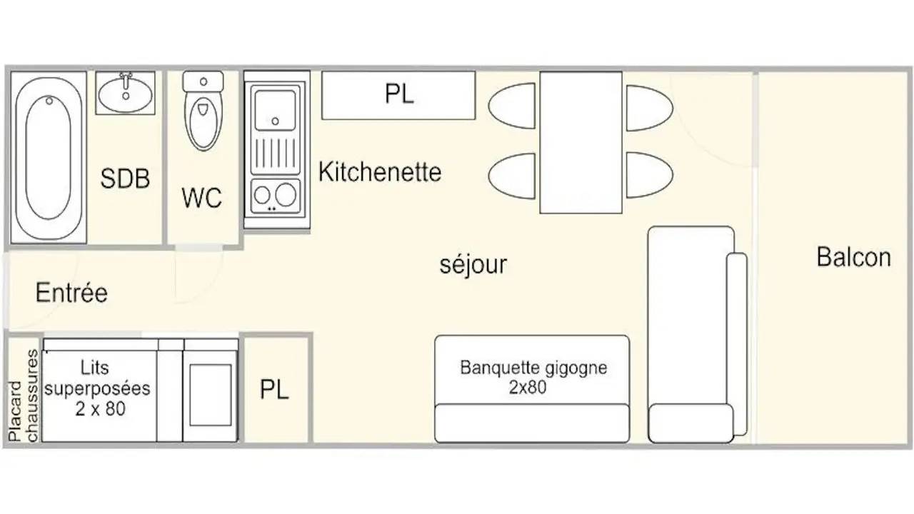 Apartamento vacacional entero, Ferienwohnung für 4 Personen (24 m²) in Hauteluce in Les Saisies, Albertville region