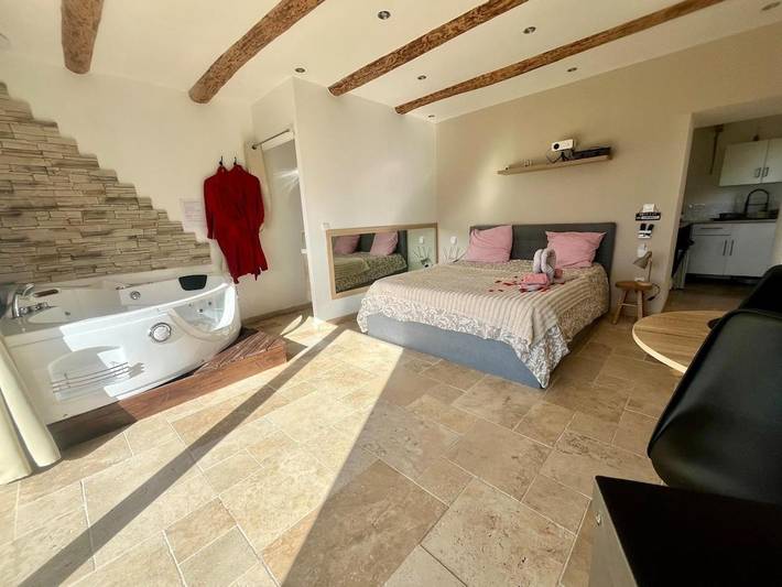 Location de vacances pour 2 personnes, avec sauna et piscine ainsi que jardin et jacuzzi, animaux acceptés à Bas-en-Basset - 4