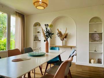 Gîte pour 9 personnes, avec terrasse et jardin à Foucarville