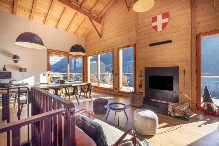 Chalet 'Les Galetas Du Mont Blanc' avec terrasse privée, balcon et Wi-Fi in Hauteluce, Région d'Albertville