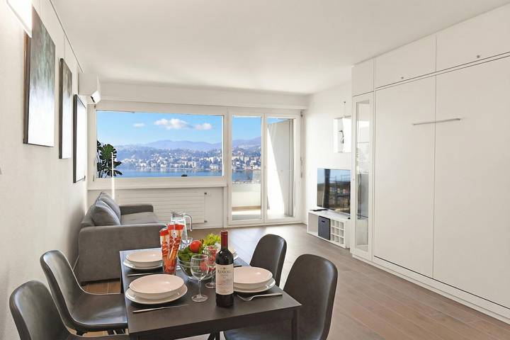 Appartement entier, View and Art | Panoramic Lake View Studio, Lugano in Lugano, Lac de Lugano