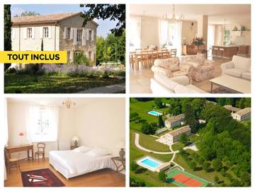 Gîte pour 8 personnes, avec piscine ainsi que terrasse et jardin à Divajeu