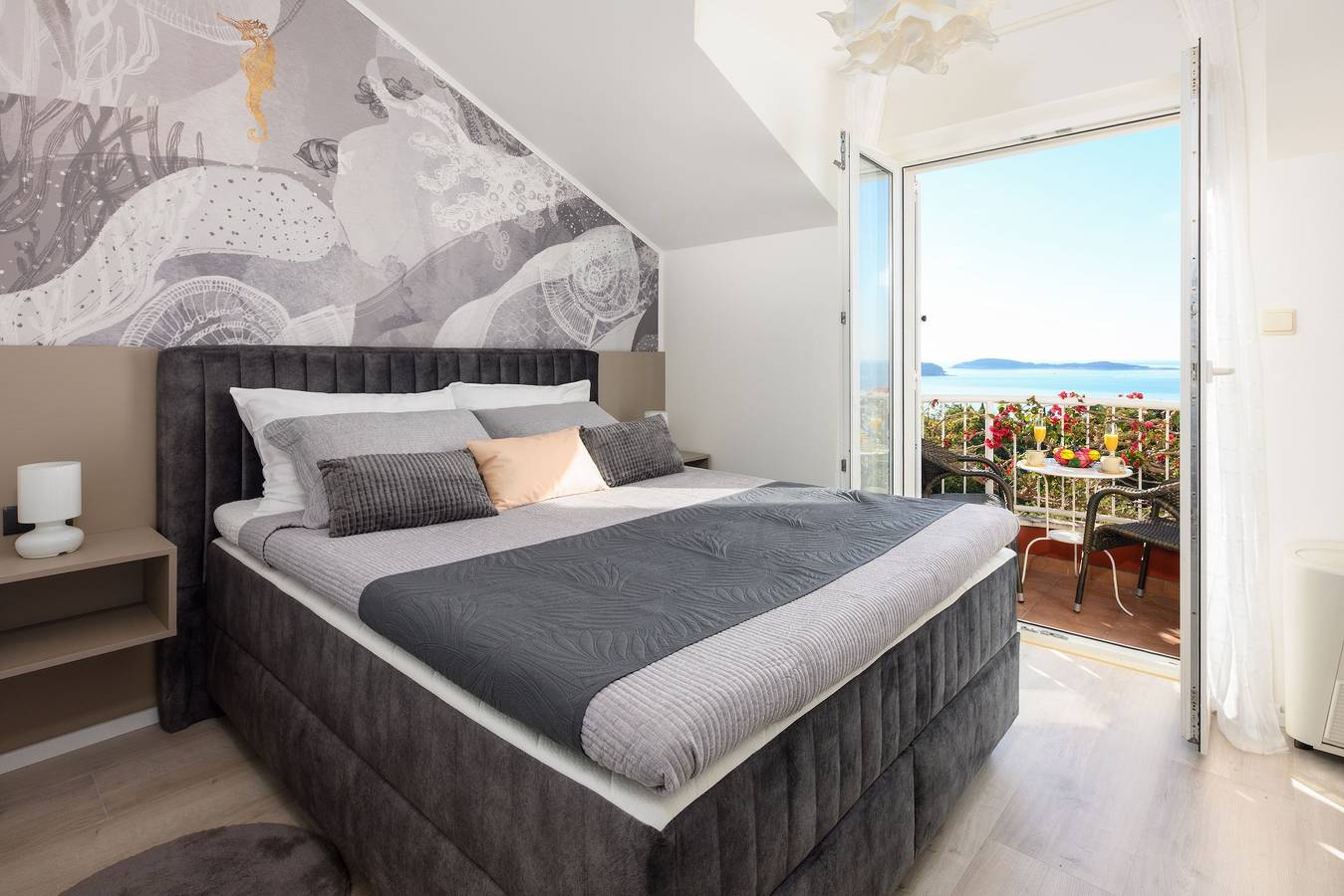Villa Panorama Dubrovnik - Comfort Double Room with Balcony and Sea View in Plat, Dubrovnik-Neretva