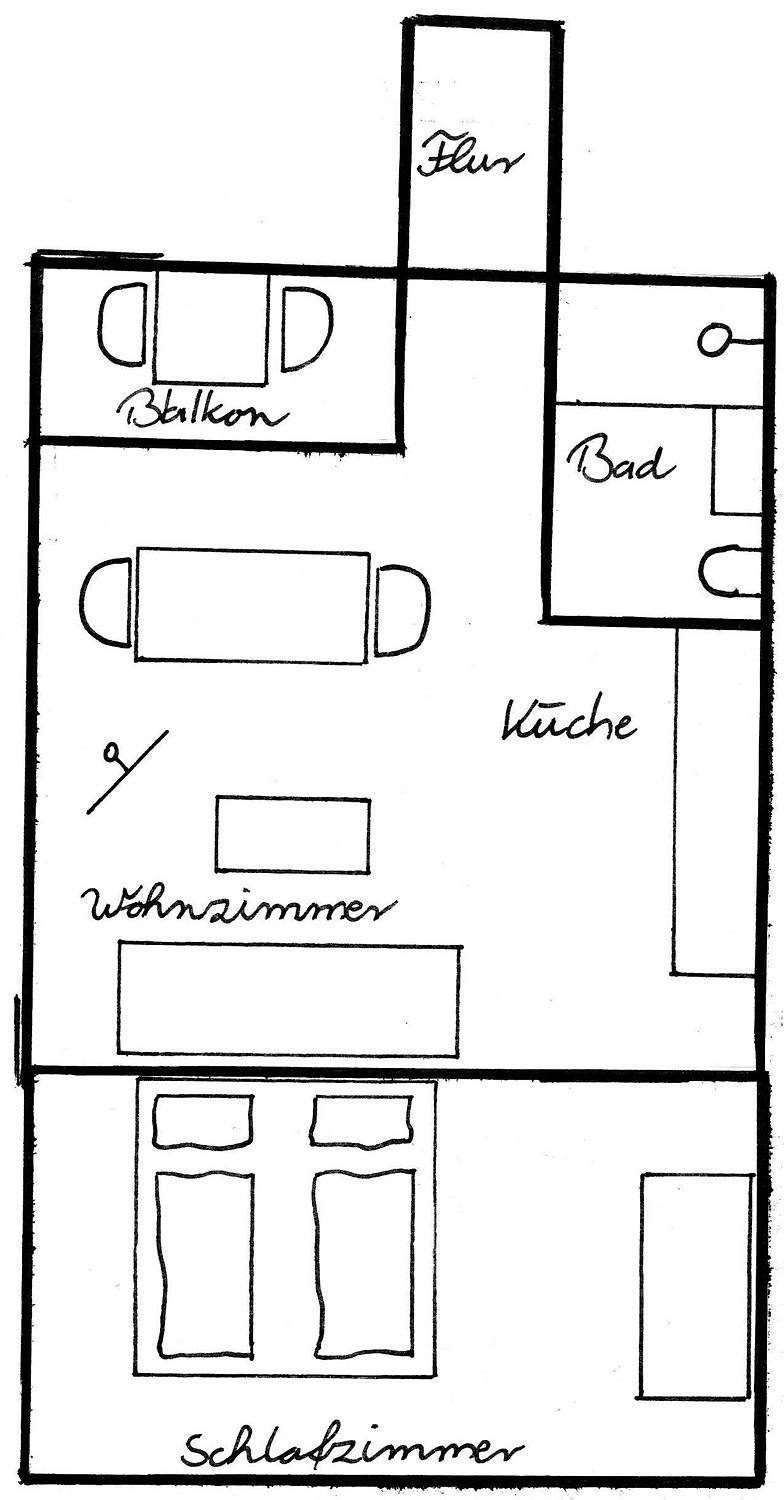 Ferienwohnung klein - 45 qm - 1 Schlafzimmer, foto 12