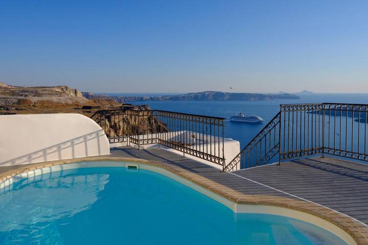 Maison d’hôte pour 2 personnes, avec balcon et piscine à Thera - 4