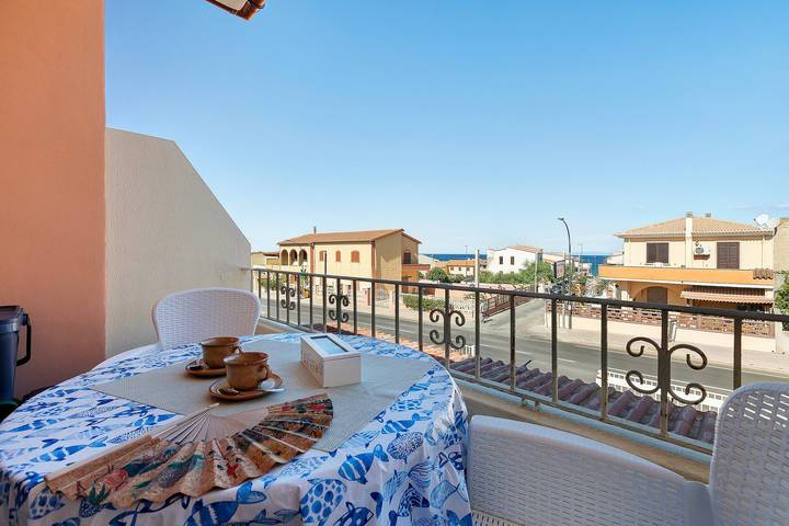 Holiday Home 'La Perla Bianca' with Sea View, Balcony, and Air Conditioning in Lu Bagnu, Castelsardo