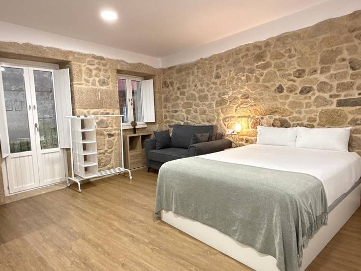 Gîte pour 3 personnes, avec balcon et vue, animaux acceptés à Padrón