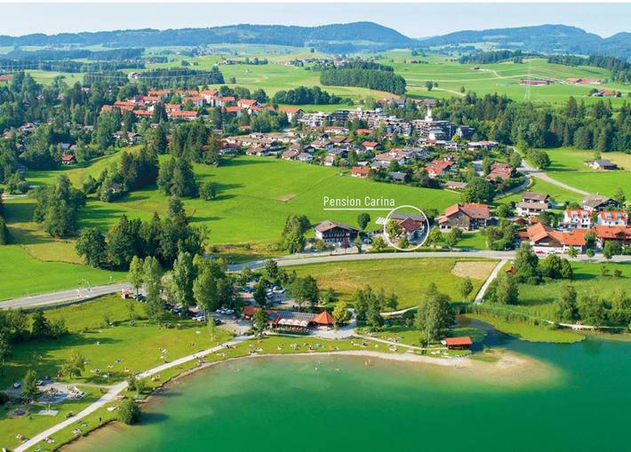 BnB für 2 Personen, mit Balkon und Terrasse sowie Seeblick und Ausblick in Füssen