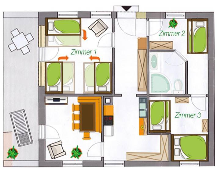 Ferienwohnung für 12 Personen, mit Balkon und Terrasse sowie Ausblick in Wolfegg - 4