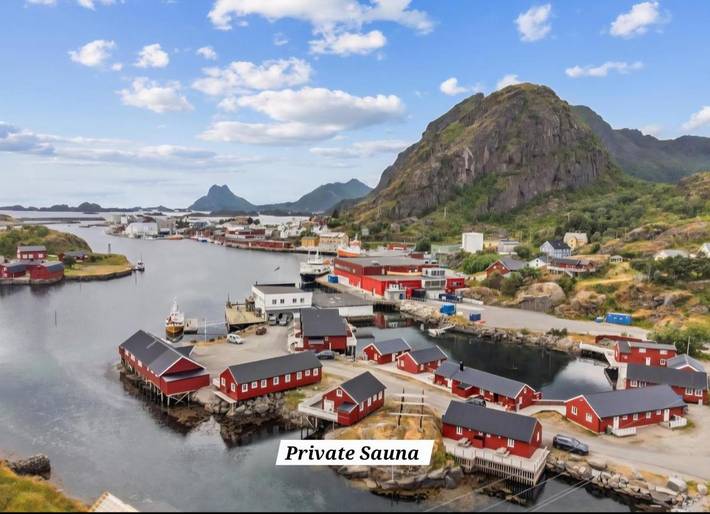 Ferienhaus für 4 Personen, mit Sauna und Terrasse sowie Ausblick, mit Haustier auf den Lofoten
