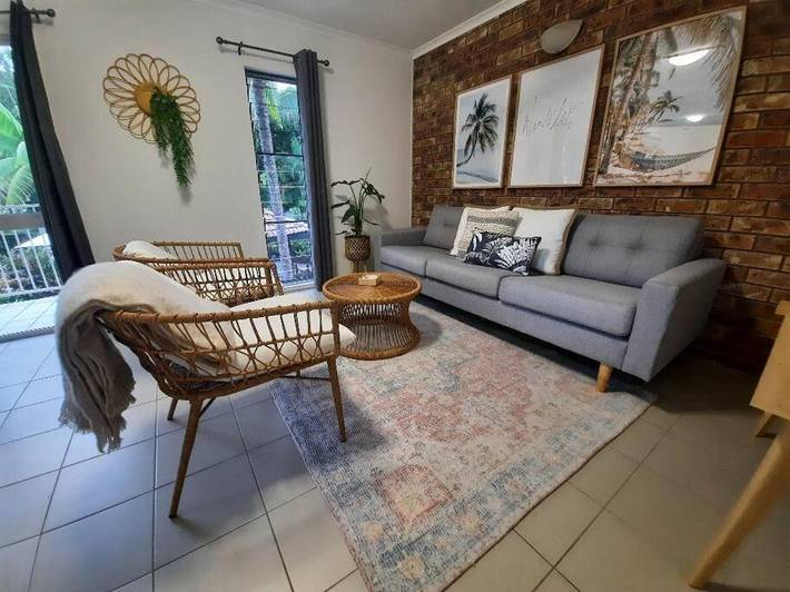 Appartement de vacances pour 2 personnes, avec piscine ainsi que vue et balcon