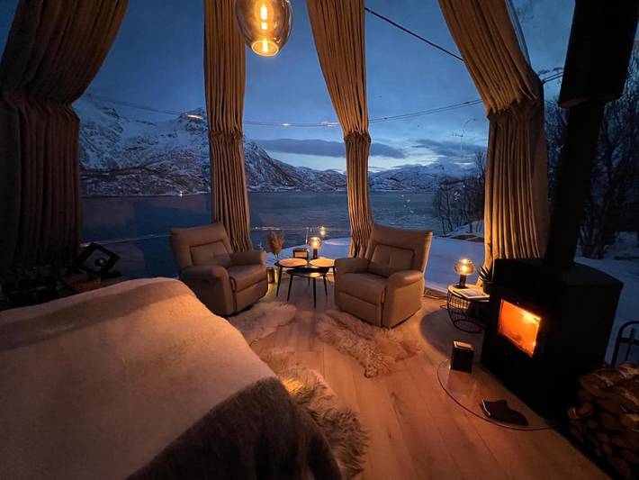 Zelt für 2 Personen, mit Ausblick und Garten sowie Seeblick in Nord-Norwegen - 3