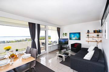 Ferienwohnung für 4 Personen, mit Ausblick und Balkon, kinderfreundlich in Hansa-Park