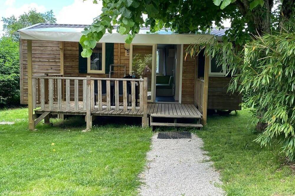 Zecamping 3 étoiles piscine chauffée dog friendly locatif Tv clim 27m2 in Sorèze, Castres und Umgebung
