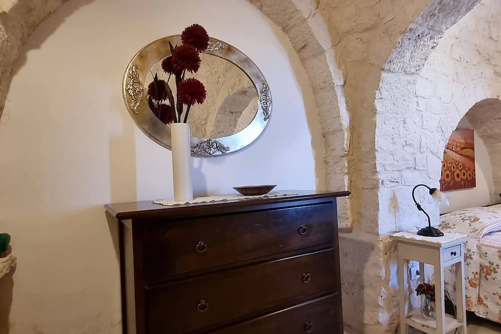 Trulli Bianchi. Characteristic stone trullo with private pool and panoramic view in Alberobello Region, Bari Province