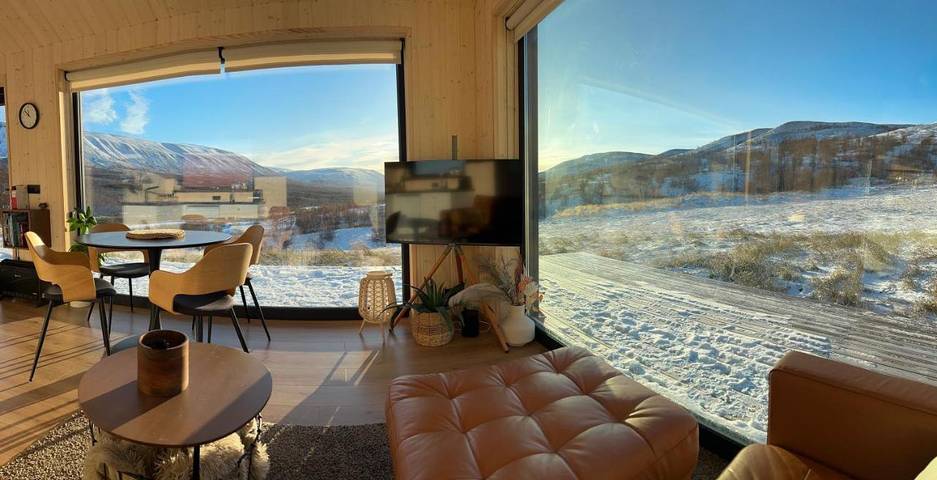 Cabaña para 3 personas, con jardín además de terraza y vistas en Islandia