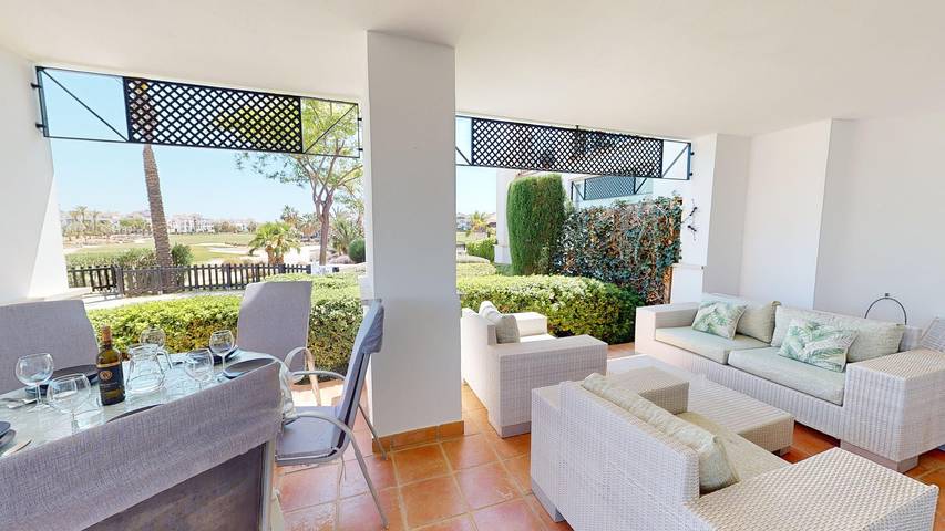 Apartamento para 5 personas, con terraza además de jardín y piscina, Familias con niños en Torre-Pacheco