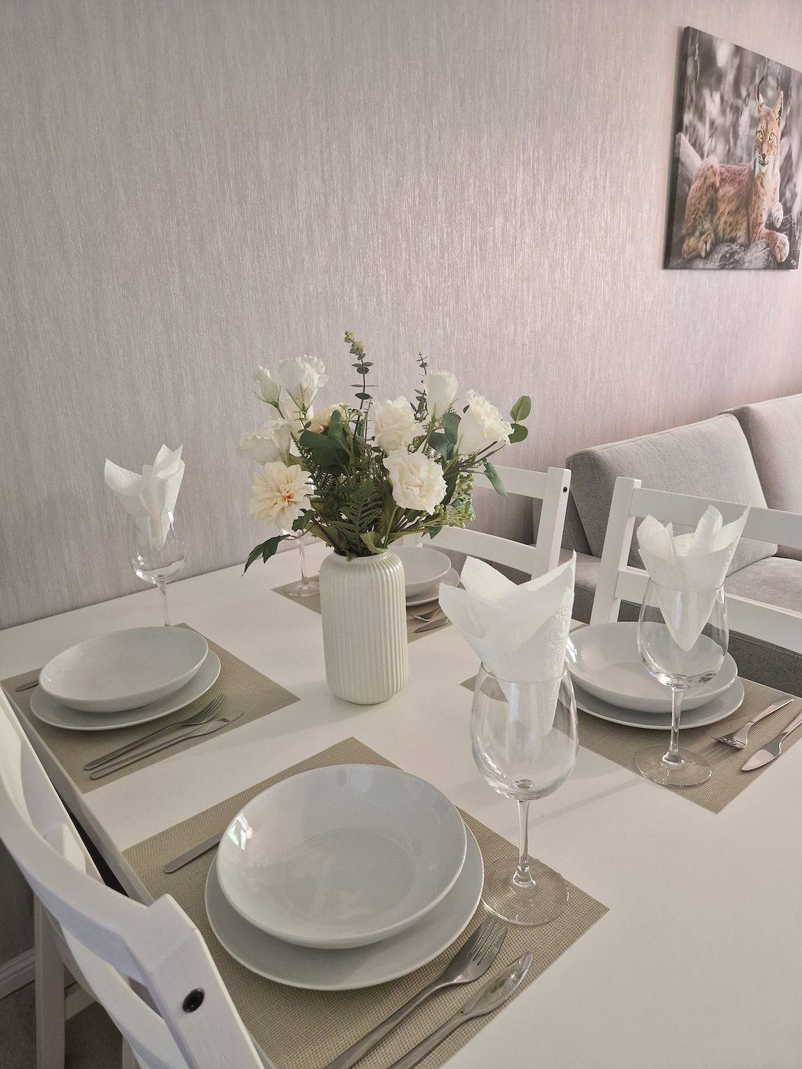 Appartement Eschenweg incl. balkon met uitzicht op de tuin, beddengoed en handdoeken, foto 11