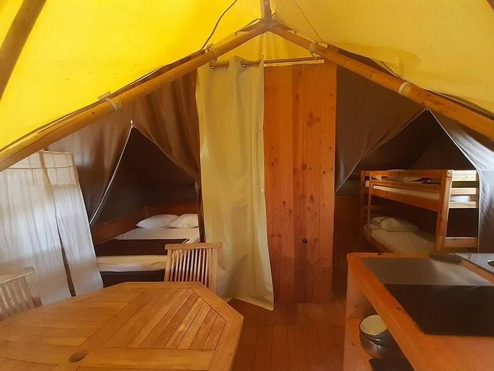 Camping Beau Rivage - Wohnzelt auz holz 4 personen - Lodge Komfort in Ogenne-Camptort, Béarn