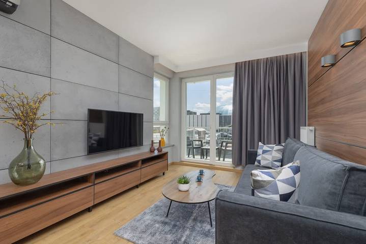 Ferienwohnung für 4 Personen, mit Balkon, kinderfreundlich in Stettin