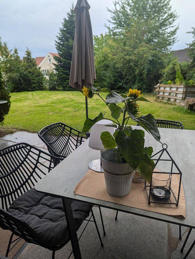 Ferienwohnung für 5 Personen, mit Terrasse und Garten sowie Ausblick