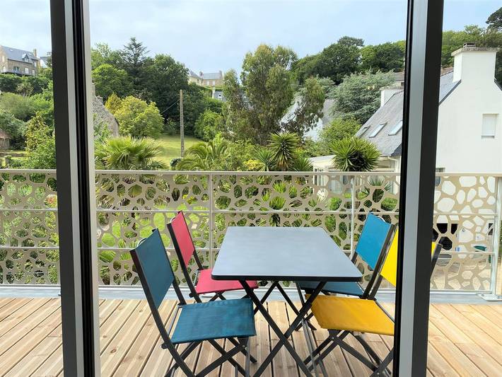 Appartement de vacances pour 4 personnes, avec balcon/terrasse et terrasse à Perros-Guirec