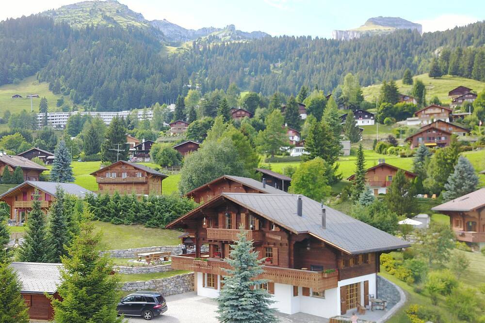 Fabulous chalet, stunning views , indoor jacuzzi, walking distance of ski lifts in Leysin, Alpes Vaudoises