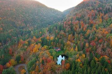 Gîte pour 14 personnes, avec sauna et vue ainsi que vue sur le lac et jardin, animaux acceptés à Fellering