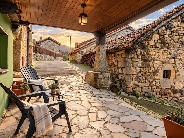 Casa rural 'La Congosta Mágica Aldea De Montaña' con vistas a la montaña, terraza compartida y Wi-Fi in Teverga, Cordillera Cantábrica