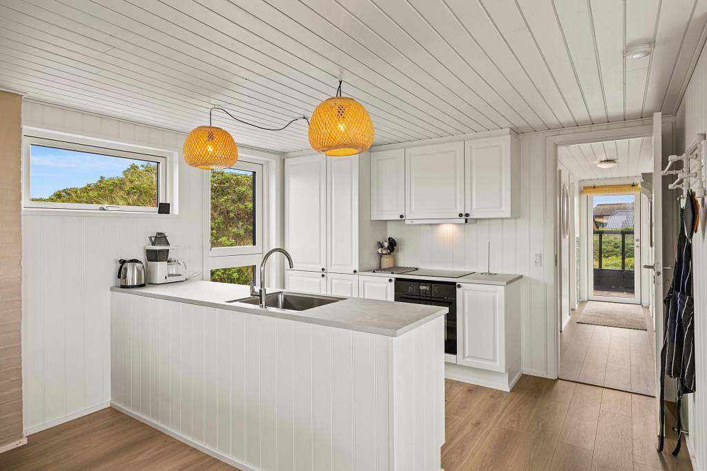 Ferienhaus in Henne Strand mit Meerblick von der Terrasse in Henne, Varde