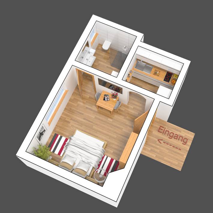 Ferienwohnung für 2 Personen, mit Haustier - 1
