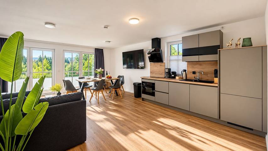 Ferienwohnung für 6 Personen, mit Balkon und Terrasse sowie Ausblick in Winterberg