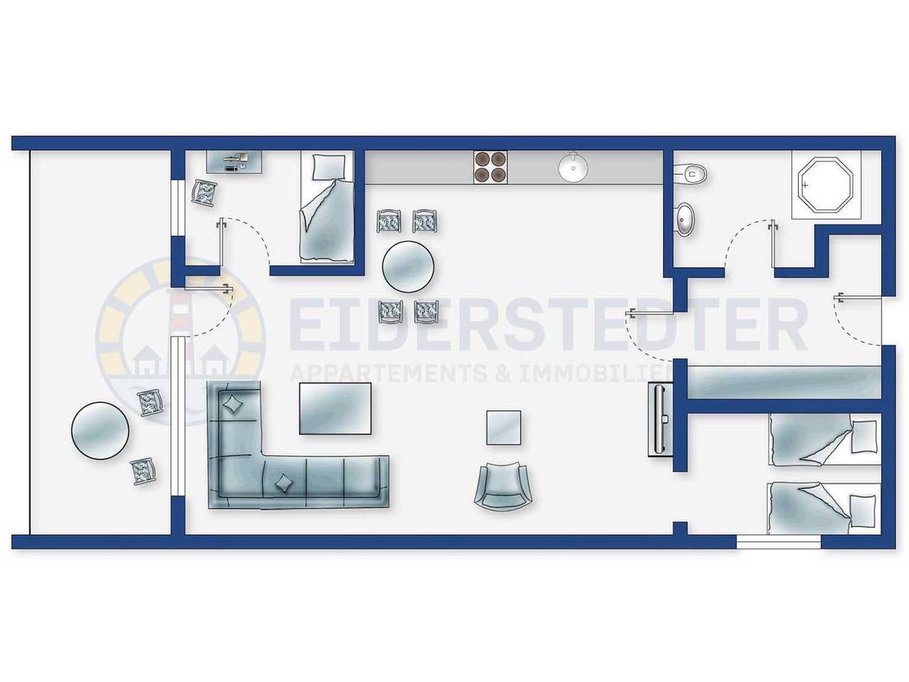 Ganze Ferienwohnung, Wohnung 65 in St. Peter-Bad, St. Peter-Ording