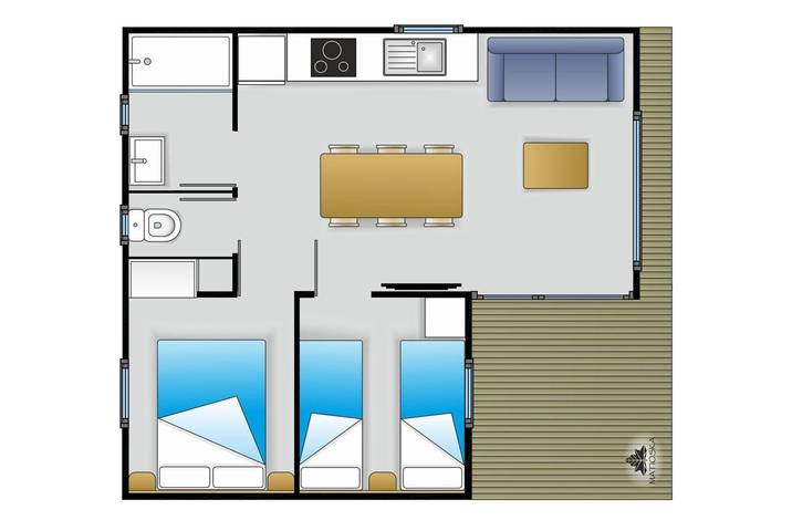 Ferienpark für 6 Personen, mit Kinderpool und Terrasse sowie Pool, kinderfreundlich in Spanien - 2