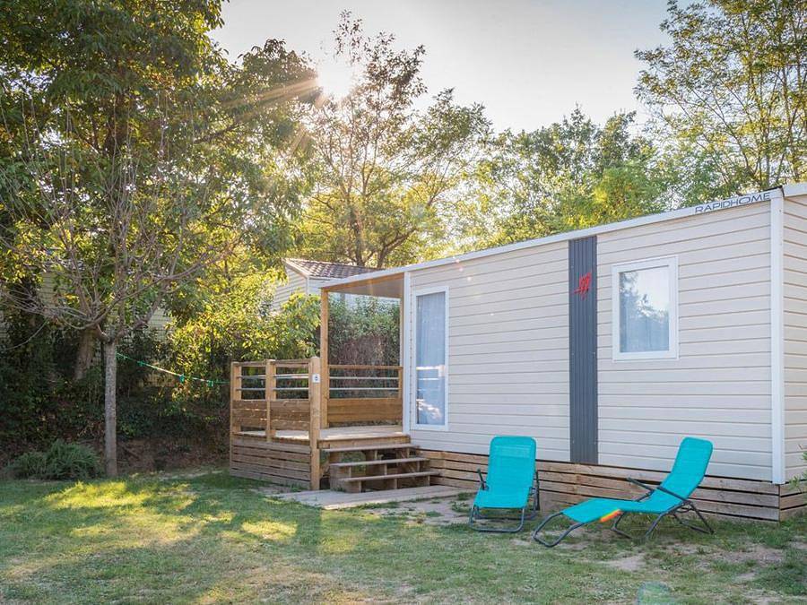 Camping Le Coin Charmant - Mobilheim 4 personen - Familie in Chauzon, Ardèche