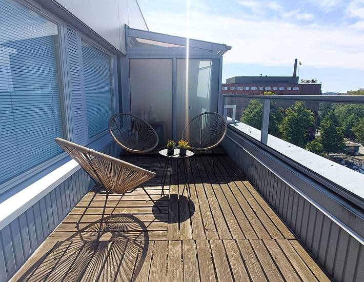 Ganze Wohnung, 1Br with Sauna, Rooftop Terrace & Amazing Views in Pirkanmaa